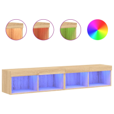vidaXL 2 db sonoma tölgy színű TV-szekrény LED-ekkel 80x30x30 cm (837146) bútor