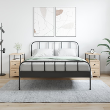 vidaXL 2 db sonoma-tölgyszínű szerelt fa éjjeliszekrény 30x60x60 cm bútor