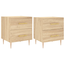 vidaXL 2 db sonoma-tölgyszínű szerelt fa éjjeliszekrény 40x35x47,5 cm (827283) bútor