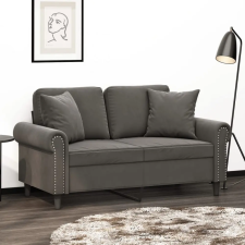 vidaXL 2 db sötétszürke bársony díszpárna 40 x 40 cm lakástextília