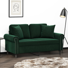 vidaXL 2 db sötétzöld bársony díszpárna 40 x 40 cm lakástextília
