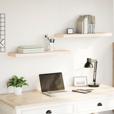 vidaXL 2 db szerelt fa függőpolc 80 x 23,5 x 4 cm bútor