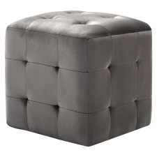 vidaXL 2 db szürke bársony éjjeliszekrény 30 x 30 x 30 cm (249017) bútor