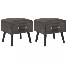 vidaXL 2 db szürke bársony éjjeliszekrény 40 x 35 x 40 cm bútor