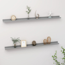 vidaXL 2 db szürke fali polc 115 x 9 x 3 cm bútor