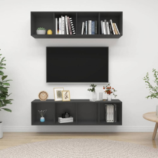 vidaXL 2 db szürke forgácslap falra szerelhető TV-szekrény bútor