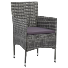 vidaXL 2 db szürke kerti polyrattan étkezőszék (46180) kerti bútor