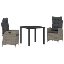 vidaXL 2 db Szürke PE rattan Standard Levehető huzatok Kültéri szék (3380498) kerti bútor