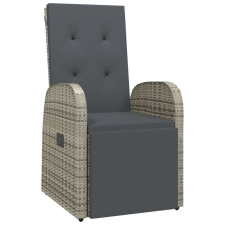 vidaXL 2 db szürke polyrattan dönthető kerti szék párnákkal kerti bútor