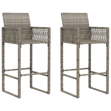 vidaXL 2 db szürke polyrattan kerti bárszék (368704) kerti bútor