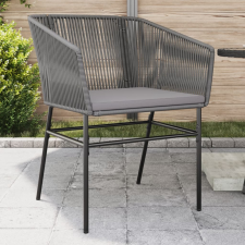 vidaXL 2 db szürke polyrattan kerti szék párnákkal kerti bútor