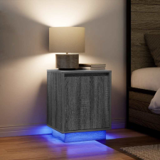 vidaXL 2 db szürke sonoma éjjeliszekrények LED világítással 38x34x50cm bútor