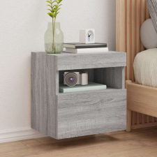 vidaXL 2 db szürke sonoma fali TV-szekrény LED-ekkel 40x30x40 cm bútor