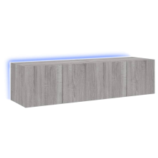 vidaXL 2 db szürke sonoma fali TV-szekrény LED-ekkel 60x35x31 cm (837278) bútor