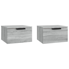 vidaXL 2 db szürke sonoma falra szerelhető éjjeliszekrény 34x30x20 cm (817090) bútor