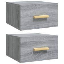 vidaXL 2 db szürke sonoma falra szerelhető éjjeliszekrény 35x35x20 cm (817576) bútor