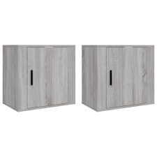 vidaXL 2 db szürke sonoma falra szerelhető éjjeliszekrény 50x30x47 cm (816877) bútor