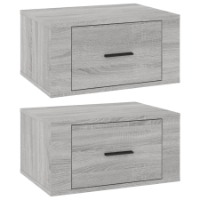 vidaXL 2 db szürke sonoma falra szerelhető éjjeliszekrény 50x36x25 cm (816853) bútor