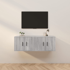 vidaXL 2 db szürke sonoma falra szerelhető TV-szekrény 57x34,5x40 cm bútor