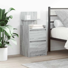 vidaXL 2 db szürke sonoma színű éjjeliszekrények 2 fiókkal 38x34x80 cm bútor