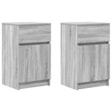 vidaXL 2 db szürke sonoma színű fa éjjeliszekrény 39x35x65 cm (861330) bútor