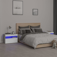 vidaXL 2 db szürke sonoma színű LED-es éjjeliszekrény 60x35x40 cm bútor