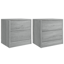 vidaXL 2 db szürke sonoma színű szerelt fa éjjeliszekrény 40x30x40 cm (815408) bútor