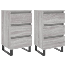 vidaXL 2 db szürke sonoma színű szerelt fa éjjeliszekrény 40x35x69 cm (826953) bútor