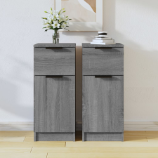 vidaXL 2 db szürke sonoma színű szerelt fa tálalószekrény 30x30x70 cm bútor