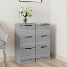 vidaXL 2 db szürke sonoma színű szerelt fa tálalószekrény 30x30x70 cm bútor