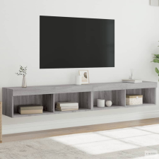 vidaXL 2 db szürke sonoma színű TV-szekrény LED-ekkel 100x30x30 cm bútor