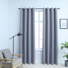 vidaXL 2 db szürke sötétítőfüggöny fémgyűrűkkel 140 x 175 cm lakástextília