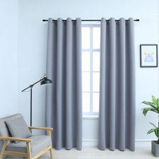 vidaXL 2 db szürke sötétítőfüggöny fémgyűrűkkel 140 x 225 cm lakástextília