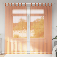 vidaXL 2 db terrakotta voile függönyök rúd zsebekkel lakástextília