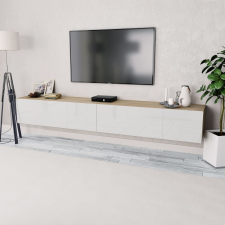 vidaXL 2 db tölgyfa színű/fehér faforgácslap TV szekrény 120x40x34 cm bútor