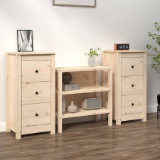 vidaXL 2 db tömör fenyőfa tálalószekrény 40 x 35 x 80 cm bútor