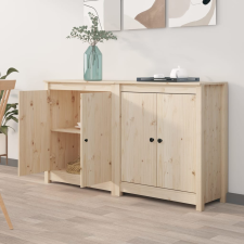 vidaXL 2 db tömör fenyőfa tálalószekrény 70 x 35 x 80 cm bútor