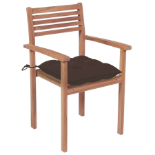 vidaXL 2 db tömör tíkfa kerti szék tópszínű párnákkal kerti bútor
