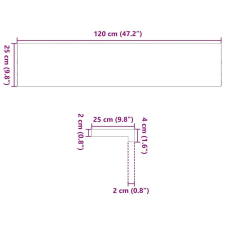 vidaXL 2 db tömör tölgyfa lépcsőfokok kezeletlen 120x25x2 cm lakástextília