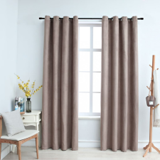 vidaXL 2 db tópszínű sötétítőfüggöny fémgyűrűkkel 140 x 245 cm redőny