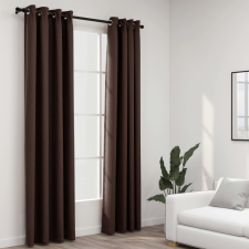 vidaXL 2 db tópszínű vászonhatású sötétítőfüggöny 140 x 225 cm lakástextília