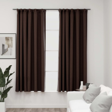 vidaXL 2 db tópszínű vászonhatású sötétítőfüggöny kampókkal 140x175 cm lakástextília