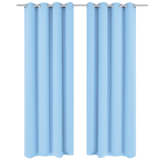 vidaXL 2 db türkiz sötétítőfüggöny fém függönykarikákkal 135 x 245 cm lakástextília