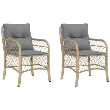 vidaXL 2 db vegyes bézs polyrattan kerti szék párnával (365157) kerti bútor