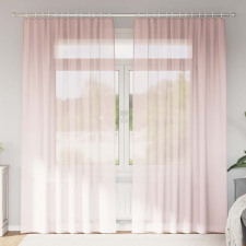 vidaXL 2 db világos rózsaszínű fátyolfüggönyök hurokkal 140x245 cm lakástextília