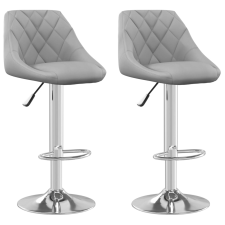 vidaXL 2 db világosszürke bársony bárszék (335305) bútor