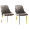 vidaXL 2 db világosszürke bársony étkezőszék
