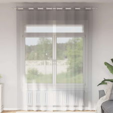 vidaXL 2 db világosszürke fátyolfüggönyök rojtokkal 140x300 cm lakástextília