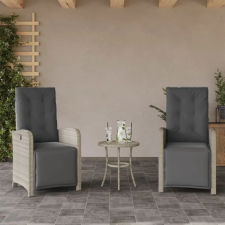 vidaXL 2 db világosszürke polyrattan dönthető kerti szék lábtartóval kerti bútor