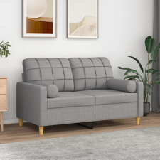 vidaXL 2 db világosszürke szövet díszpárna Ø15x50 cm lakástextília